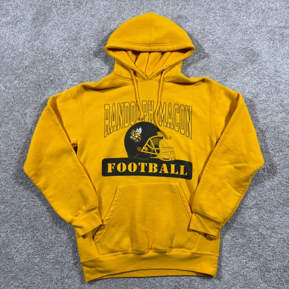 Dodger Randolph-Macon Football Yellow Hoodie Mens Small Mascot Sweatshirt